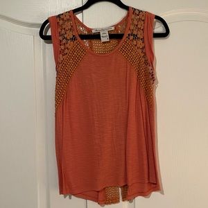 Orange crochet shirt
